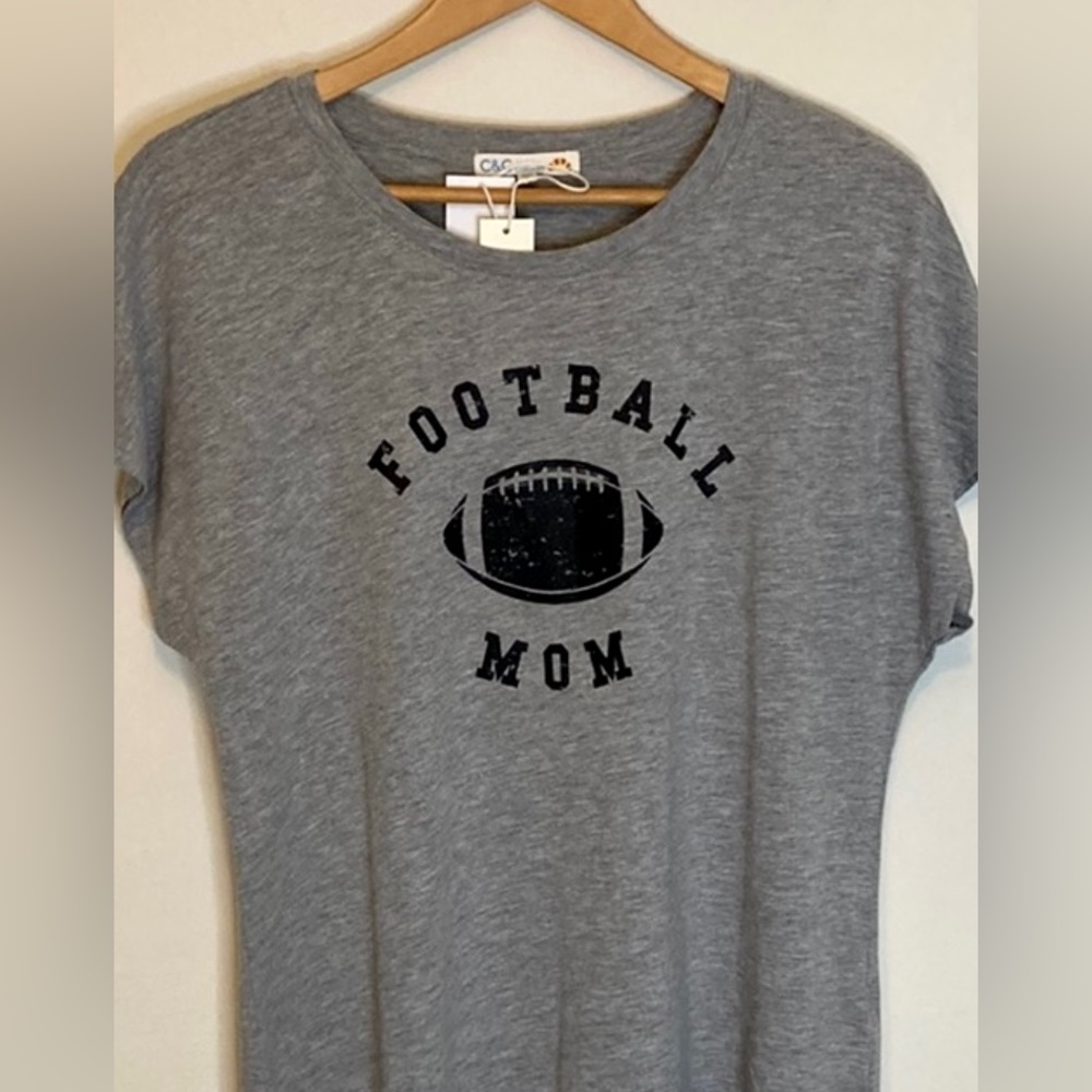 Football Mom T-shirt  M NWT Gray Soft, M